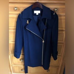 MICHAEL Michael Kors Asymmetrical Wool Zip Front Coat